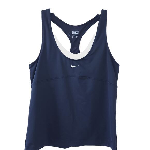 Nike Workout Tank Top Large Black Built in Bra Athletic Top Activewear - Picture 1 of 3